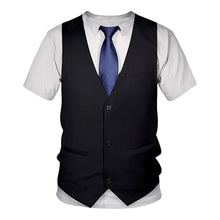 Load image into Gallery viewer, Fake Waistcoat and Tie Funny Tshirt