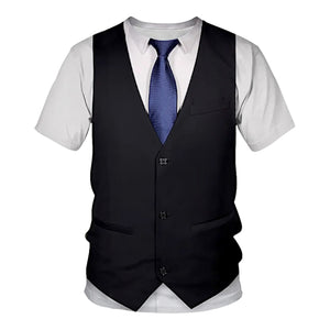 Fake Waistcoat and Tie Funny Tshirt