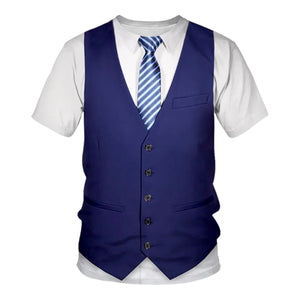 Fake Waistcoat and Tie Funny Tshirt