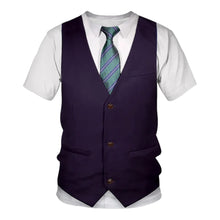 Load image into Gallery viewer, Fake Waistcoat and Tie Funny Tshirt