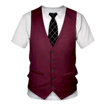 Load image into Gallery viewer, Fake Waistcoat and Tie Funny Tshirt